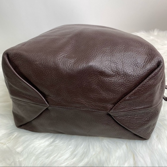 Diane Von Fostenburg Brown Pebbled Leather Drew Bucket Tote - Picture 7 of 15